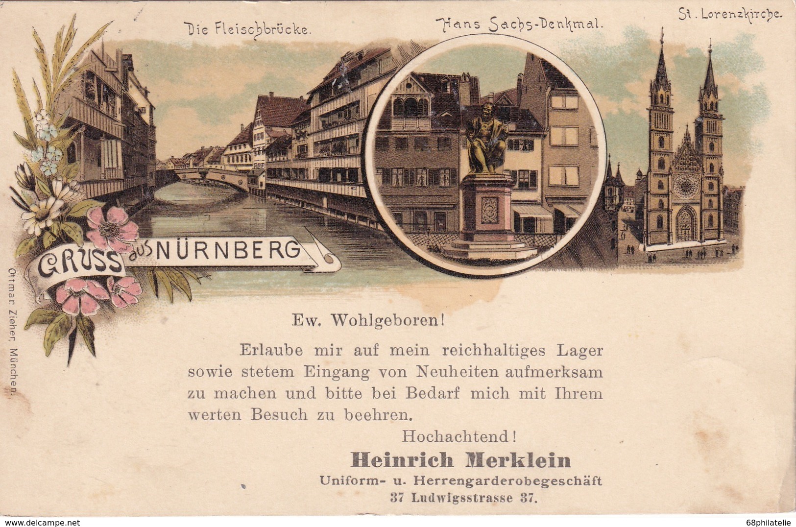 ALLEMAGNE      CARTE POSTALE STADT POST  GRUSS AUS NÜRNBERG - Privatpost