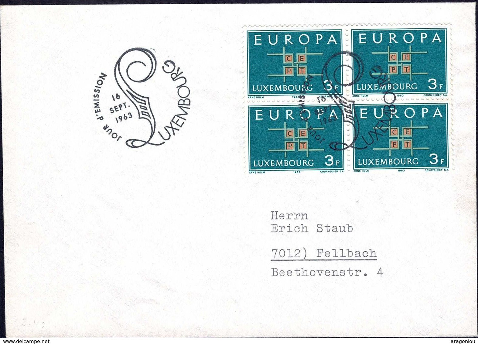 1963 FDC Timbre Europa Bloc à 4, Michel 2019: 4 X 680 - FDC