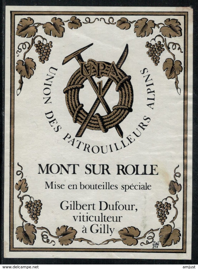 Etiquette De Vin // Mont-sur-Rolle, Union Des Patrouilleurs Alpins - Berge