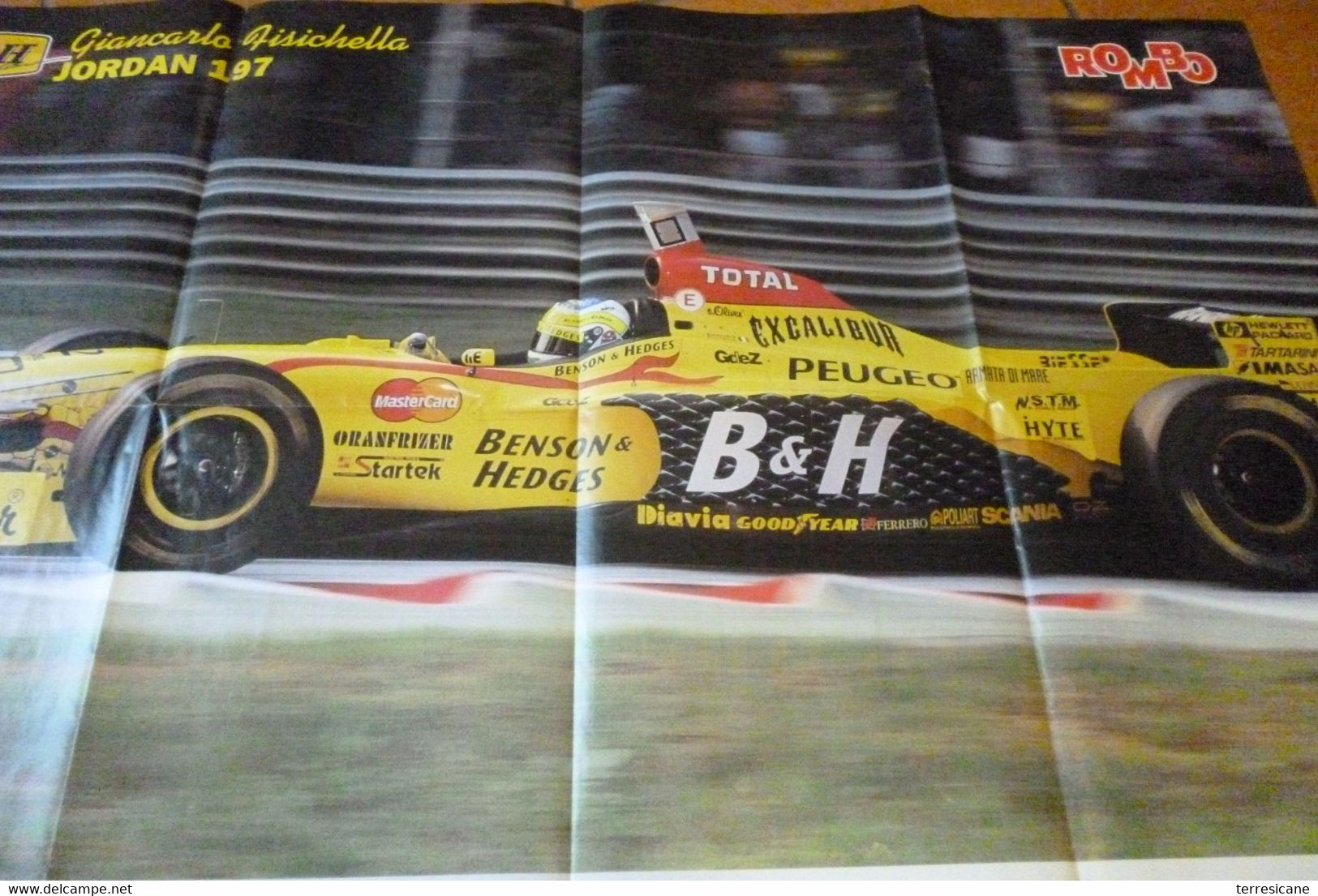 F1 POSTER RALF SCHUMACHER / FISICHELLA JORDAN 197 B&H MAXI F.TO 80X100 ROMBO B3 - Manifesti