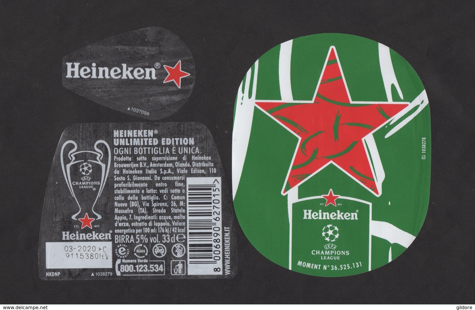 ETICHETTA BIRRA  HEINEKEN  CHAMPIONS LEAGUE 33cl #1 - Bier