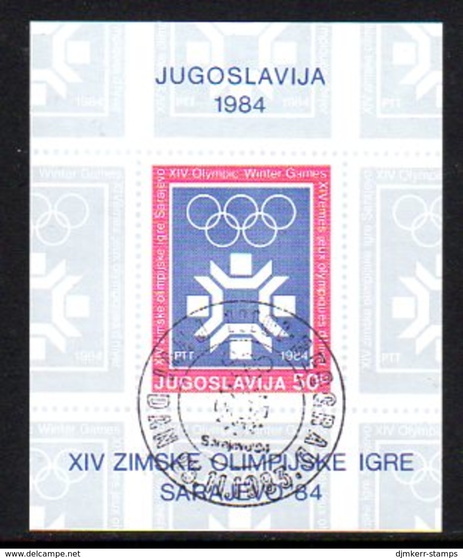 YUGOSLAVIA 1983 Winter Olympics, Sarajevo Block Used.  Michel Block 22 - Blocks & Sheetlets