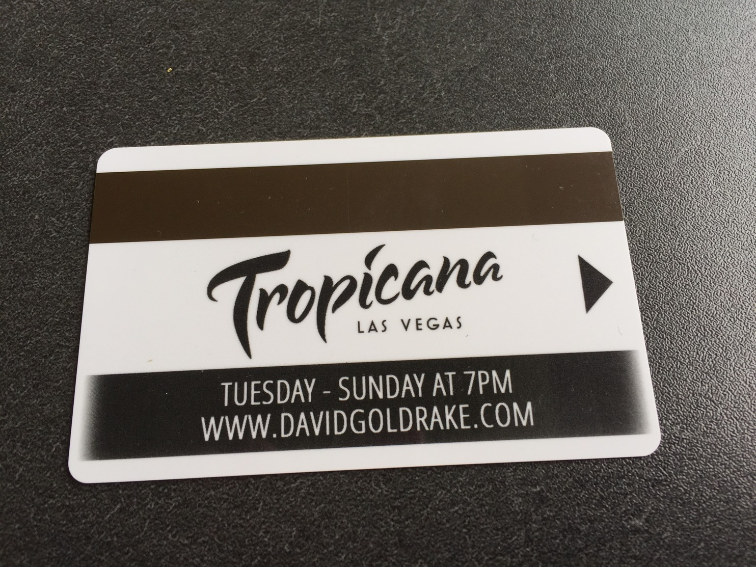 Hotelkarte Room Key Keycard Clef De Hotel Tarjeta Hotel  LAS VEGAS TROPICANA DAVID GOLDRAKE - Ohne Zuordnung