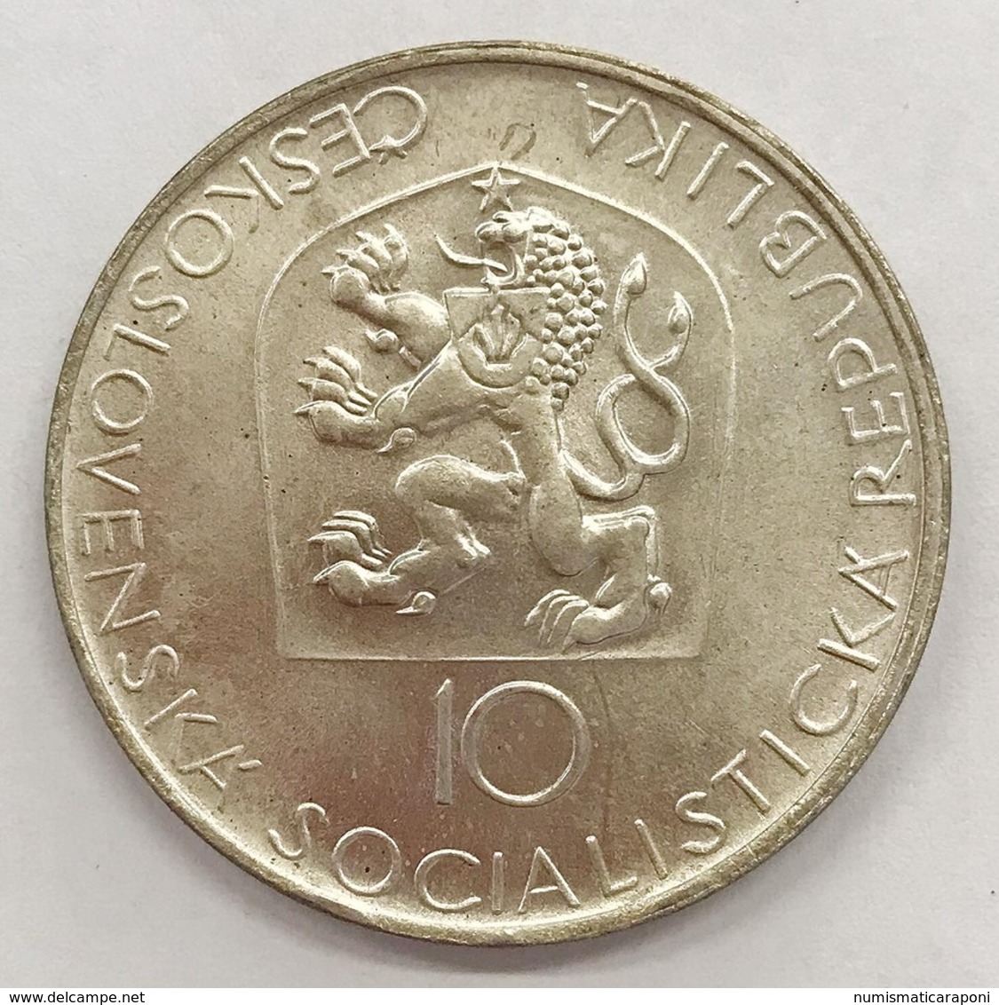 Cecoslovacchia Czechoslovakia  REPUBBLICA SOCIALISTA 10 KORUM SILVER 1968 D.425 - Cecoslovacchia