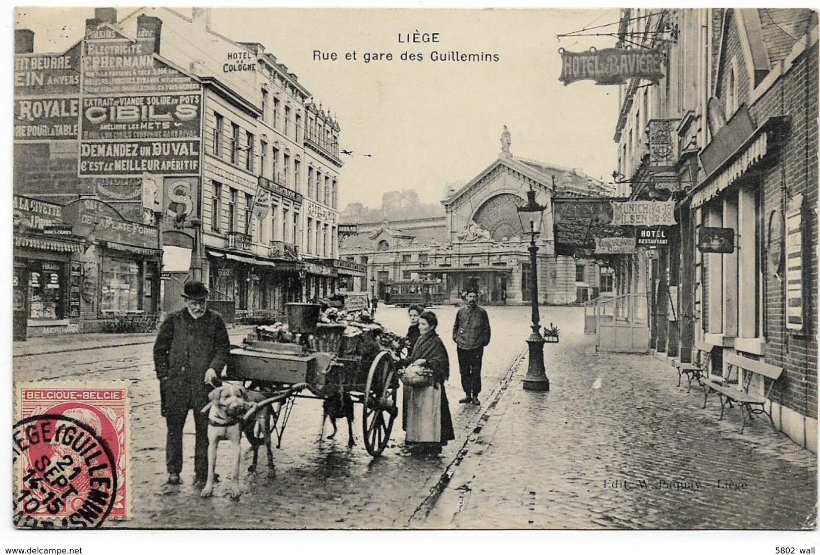 LIEGE : Rue Et Gare Des Guillemins - Superbe Animation - 1910 - Liege