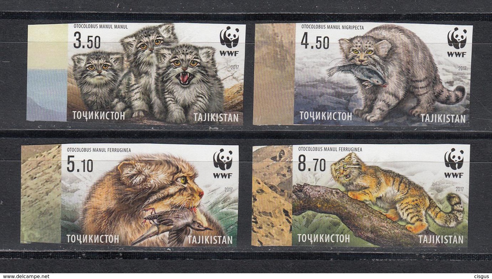 Tadschikistan 2017 MNH** Mi.Nr. 755-758 B Manul WWF Set Impeforated SALE - Tadschikistan