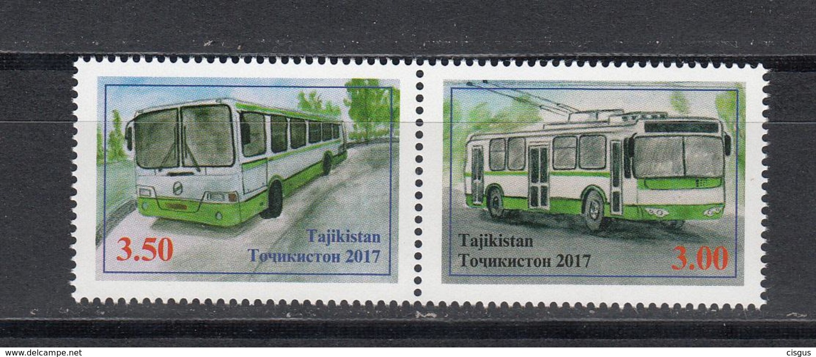 Tadschikistan 2017 MNH** Mi.Nr. 775-76 Zd A City Transport SALE - Tajikistan