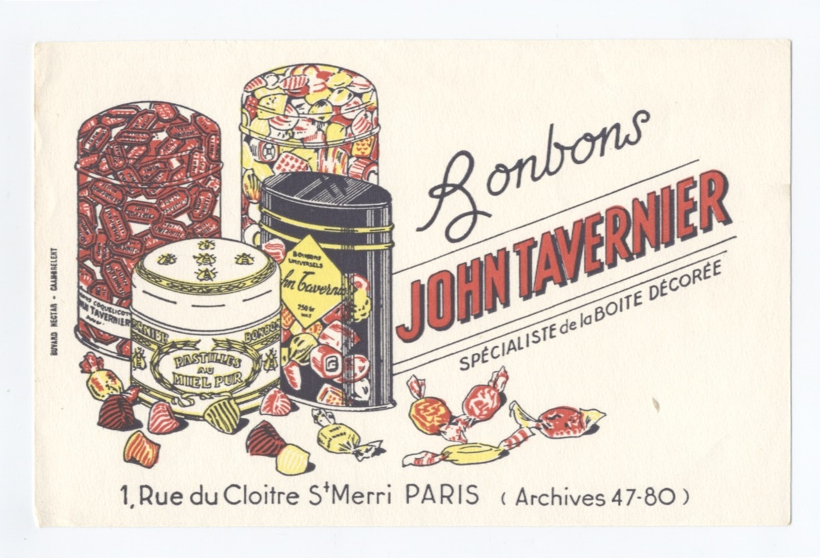 Bonbons JOHN TAVERNIER Specialiste De La Boite Decorée--- Z901 - Sucreries & Gâteaux