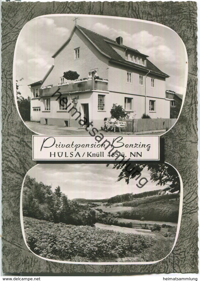 Hülsa-Homberg/Efze - Pension Benzing - Verlag Carl Eigenbrod Homberg 60er Jahre - Foto-Ansichtskarte-Großformat - Homberg