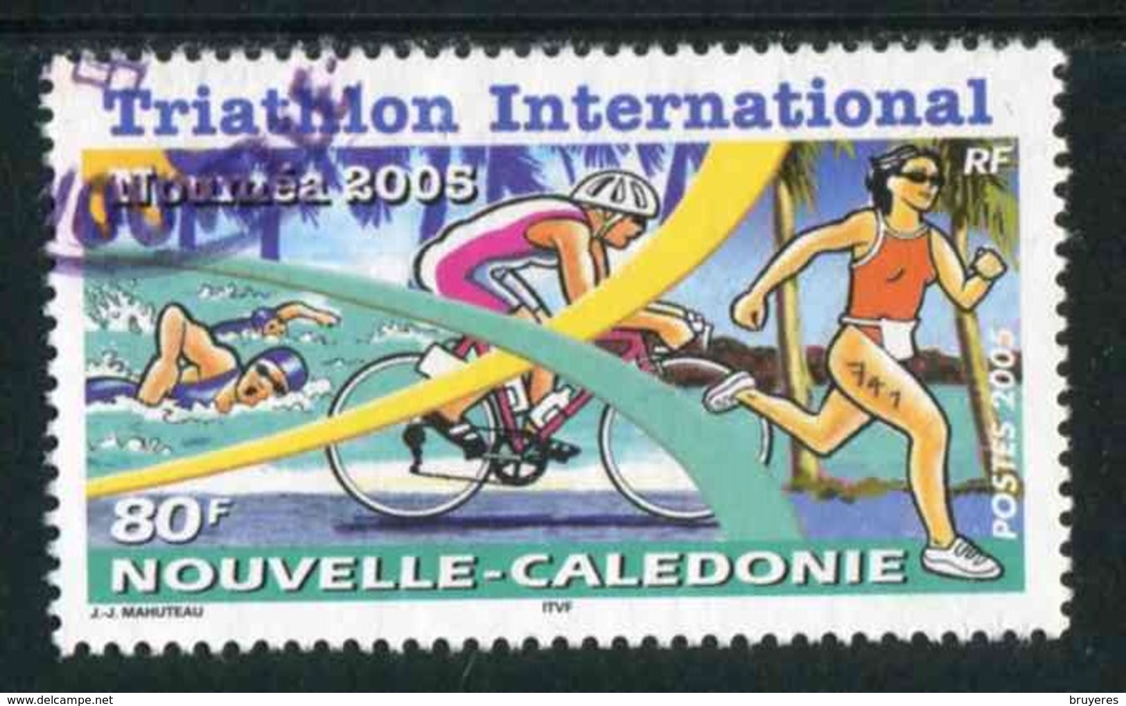 TIMBRE Oblit. De 2005 "80 F - Triathlon International 2005  à Nouméa " - Oblitérés