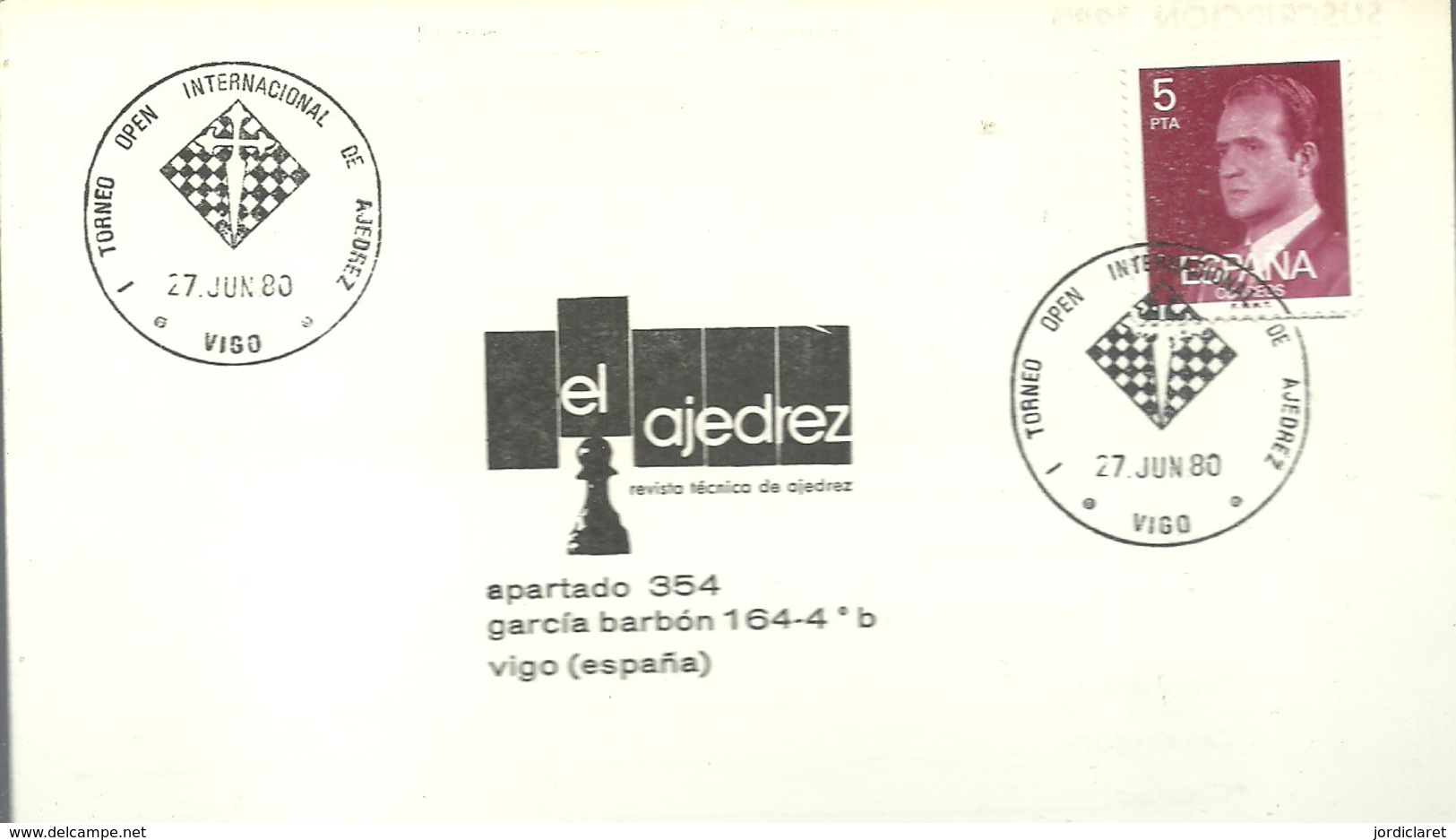 POSTMARKET 1980 ESPAÑA VIGO - Ajedrez