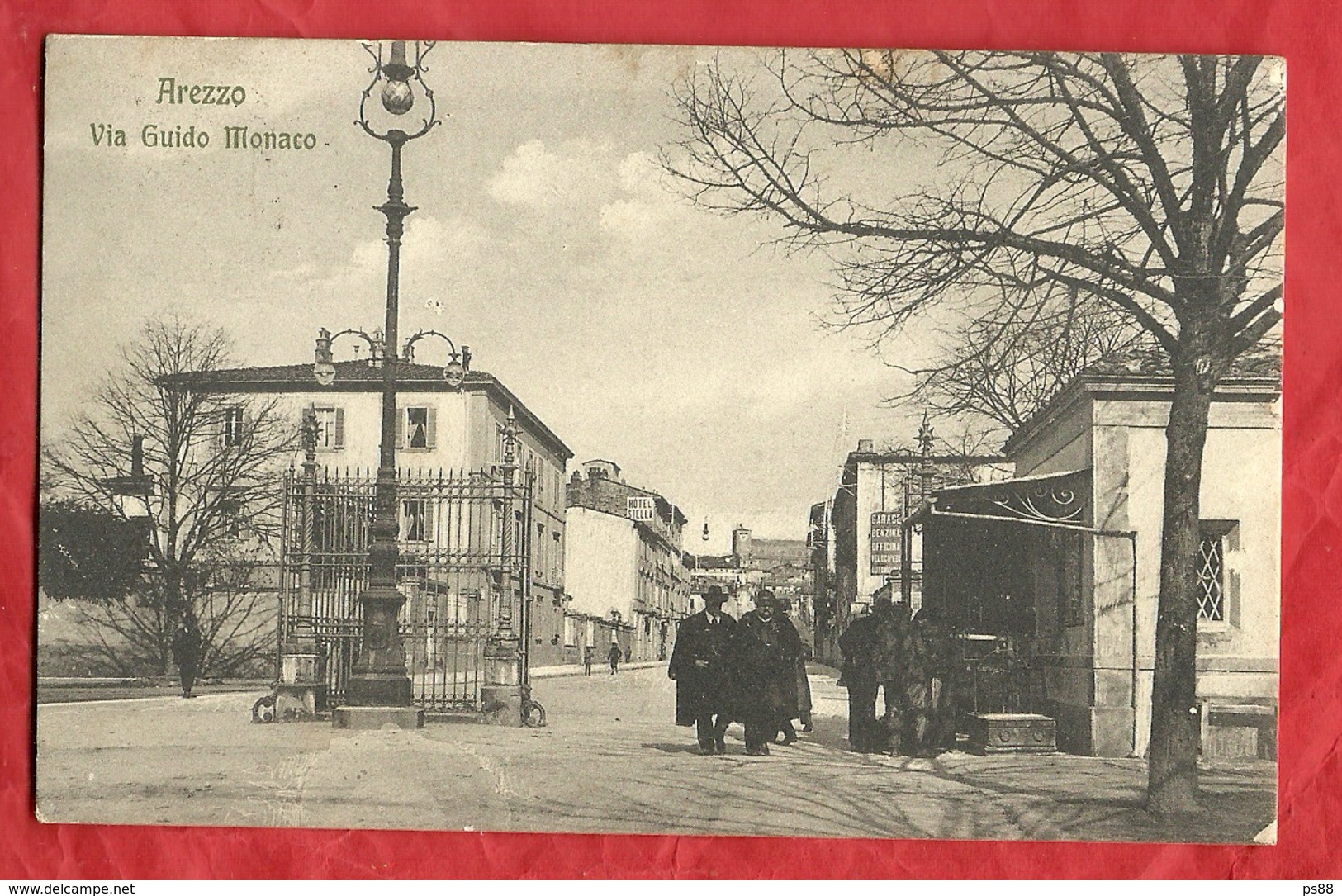 PS88---AREZZO, VIA GUIDO MONACO ----CARTOLINA VIAGGIATA 1912-------2 SCANS - Arezzo