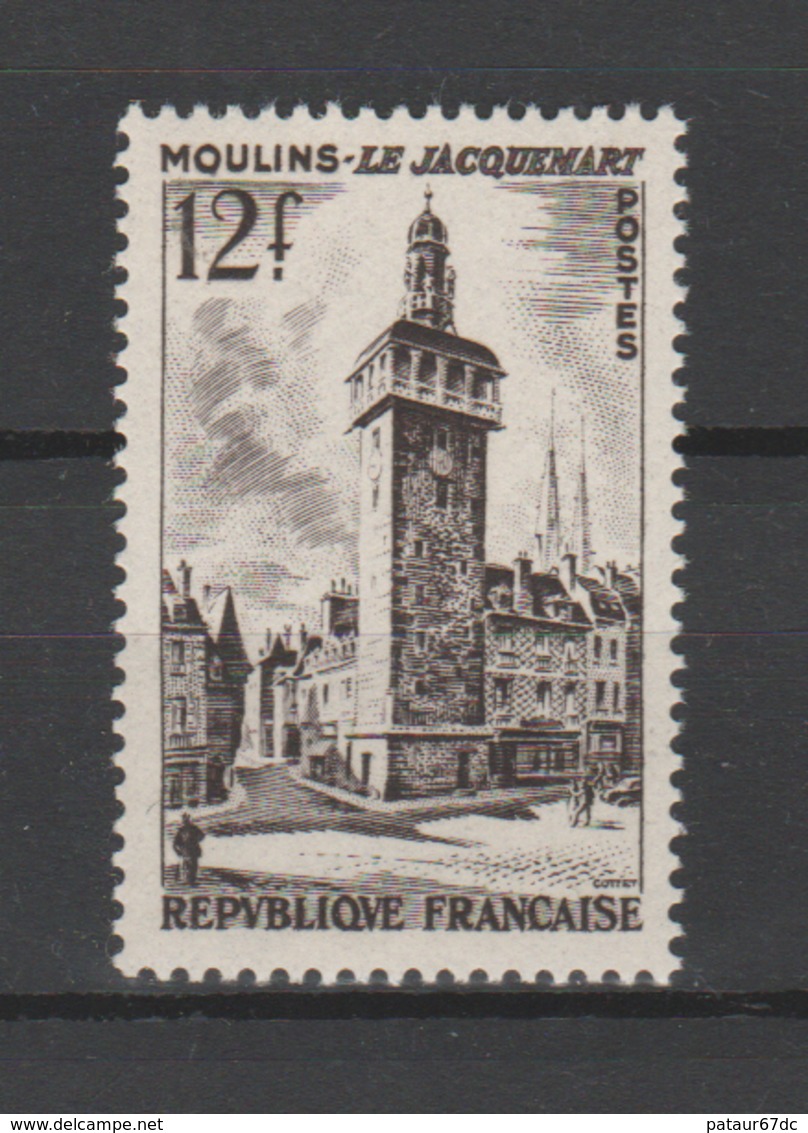 FRANCE / 1955 / Y&T N° 1025 ** : Tour-horloge Jacquemart De Moulins (Allier) X 1 - Gomme D'origine Intacte - Ongebruikt