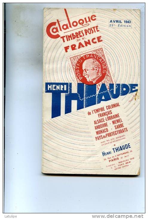 Vend  Catalogue De Cotation De Timbres-Poste De France Et De L'Empire Colonial Français Voir Scan - France