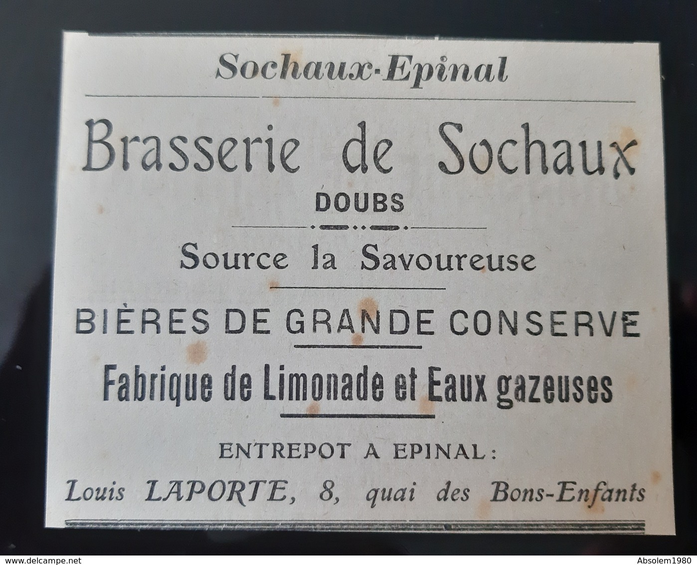 BRASSERIE SOCHAUX SOURCE LA SAVOUREUSE BIERES GRANDE CONSERVE FABRIQUE LIMONADE EAUX GAZEUSES 1905 DOUBS BIERE 25 - Publicités