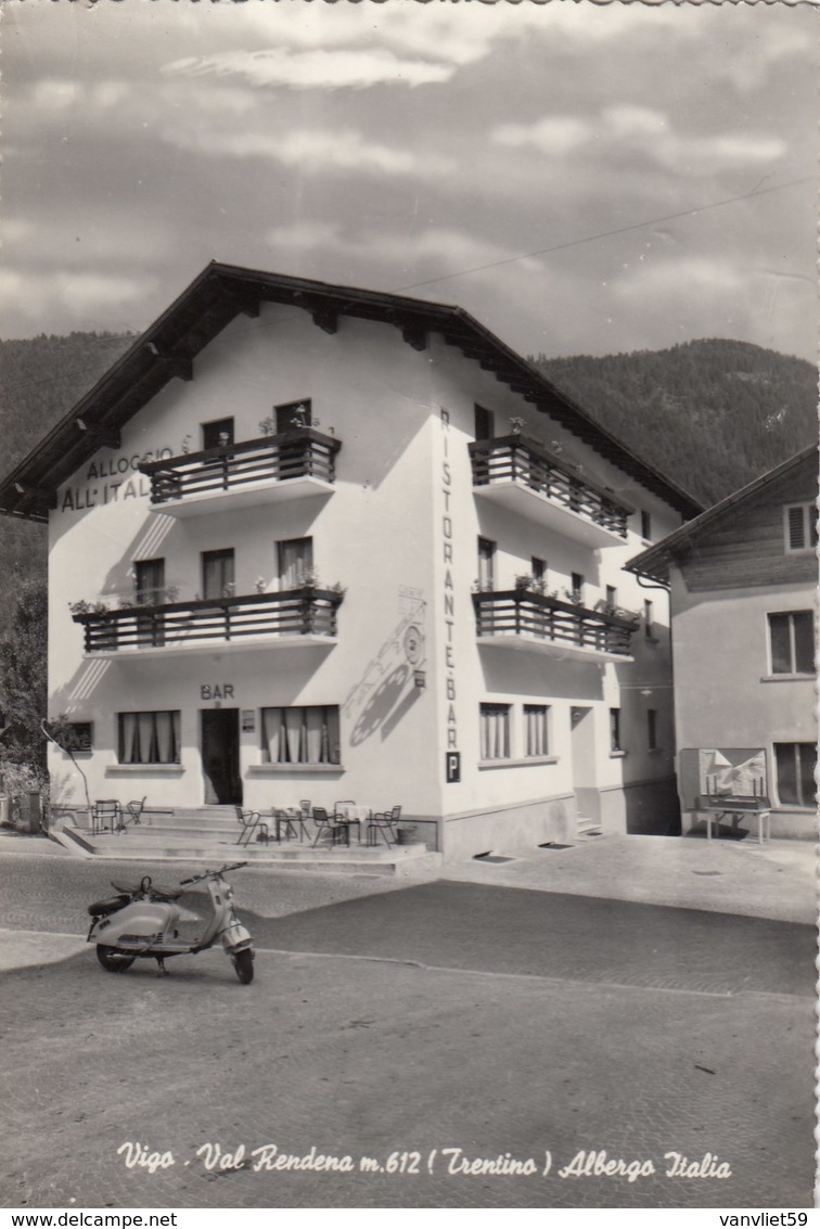 VIGO RENDENA-TRENTO-ALBERGO=ITALIA=-SCOOTER VESPA PIAGGIO-CARTOLINA VERA FOTOGRAFIA VIAGGIATA IL 23-7-1956 - Trento