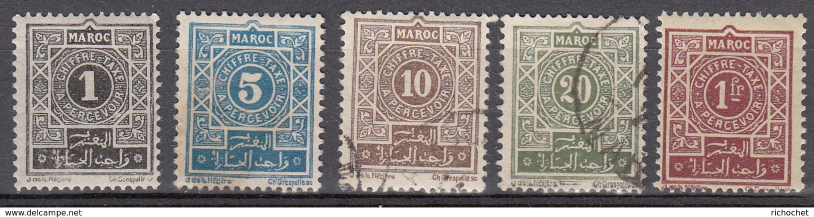 Maroc Tx 27 à 30 + 33 °/*/** - Timbres-taxe