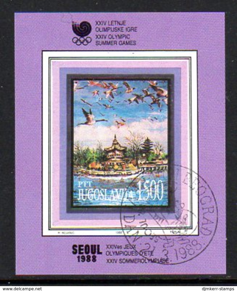 YUGOSLAVIA 1988 Olympic Games, Seoul Used.  Michel Block 32 - Blocks & Sheetlets