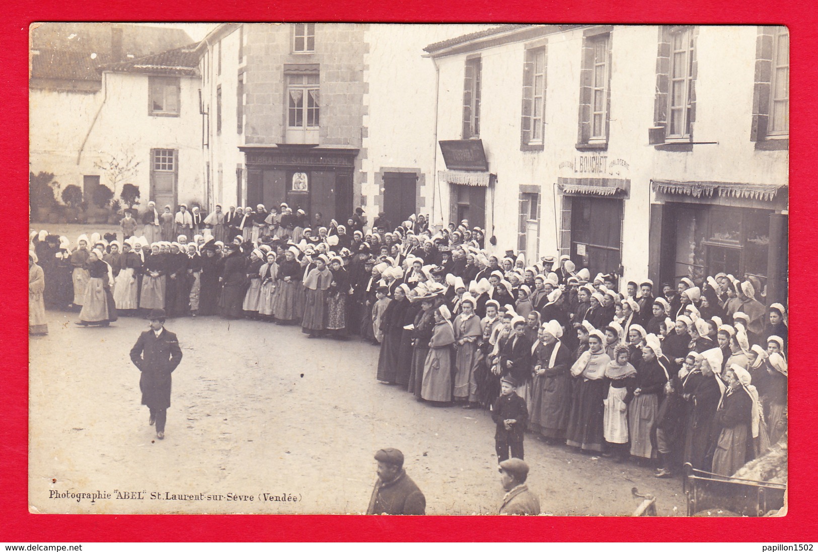 F-85-Saint Laurent Sur Sevre-02PH35 Carte Photo ABEL La Place, Grosse Animation, Bijouterie Horlogerie L. Bouchet, Cpa B - Autres & Non Classés