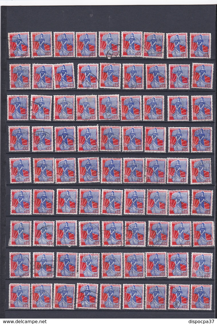 STOCK IMPORTANT  TIMBRES FRANCE Oblitérés  1959-1960-1961 - REF MS - SUR 22 pages de classeur détachées