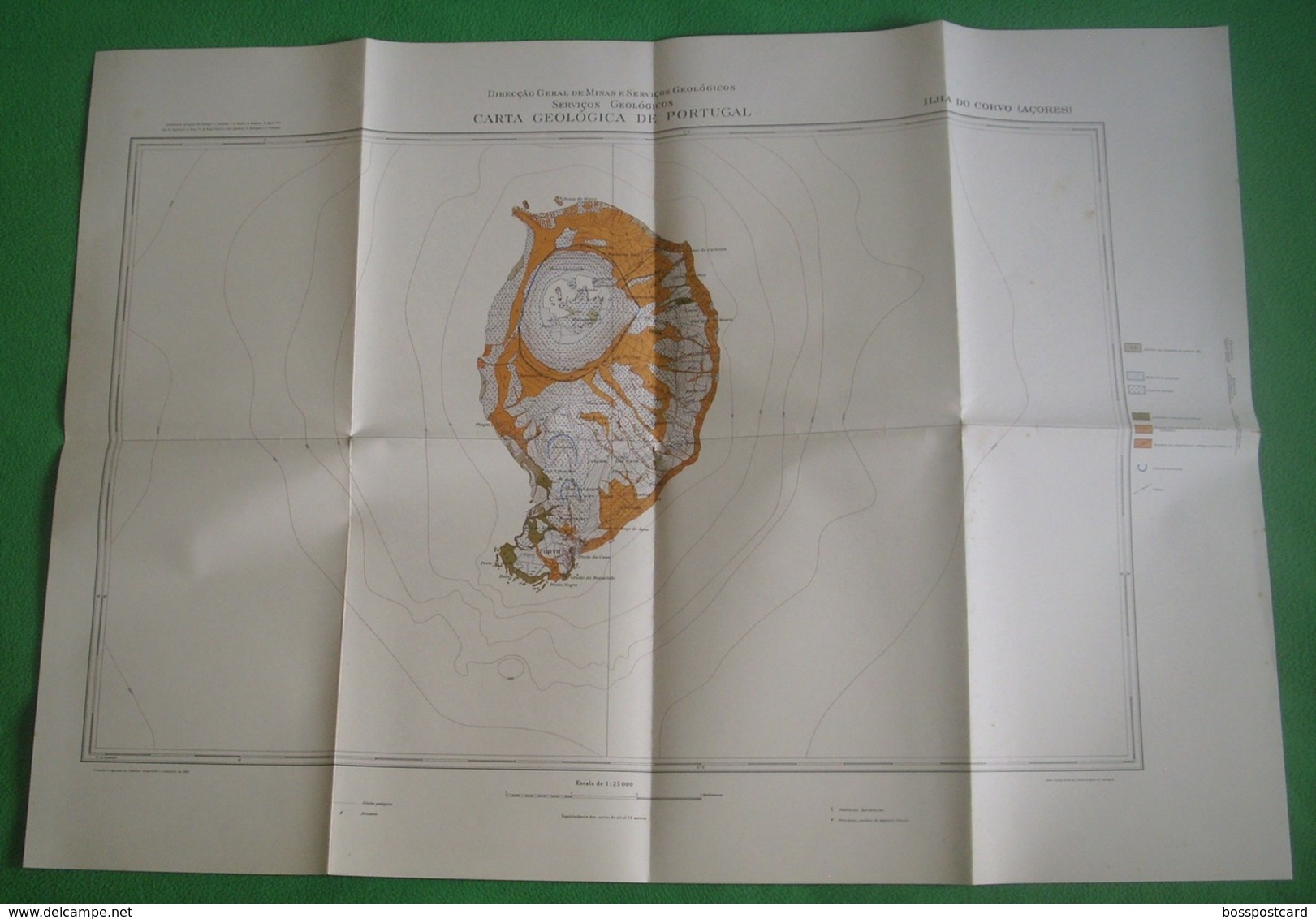 Corvo - Carta Geológica De Portugal + Mapa - Açores - Geographical Maps