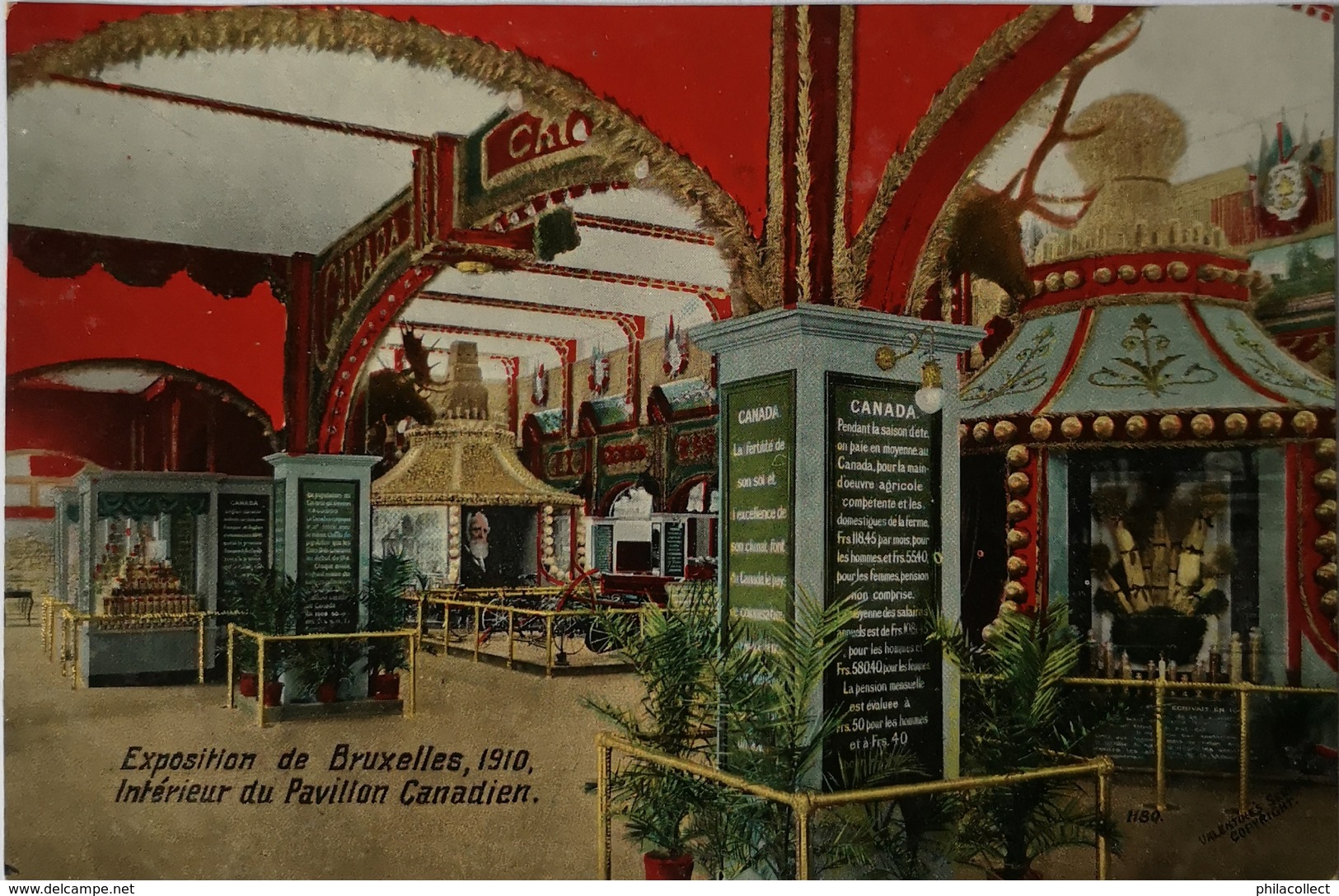 Bruxelles Exposition 1910 // Interieur Pavillon Canadien 1910 - Fiestas, Celebraciones