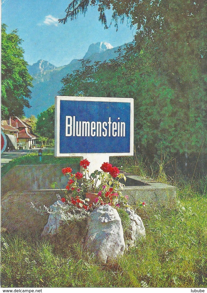 Blumenstein - Ortsschild Mit Stockhorn Im Hintergrund          Ca. 1970 - Blumenstein