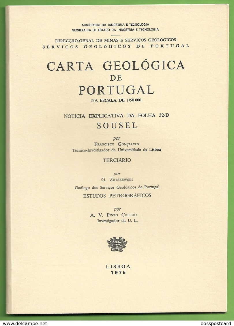 Sousel - Carta Geológica De Portugal + Mapa. Portalegre. - Geographical Maps