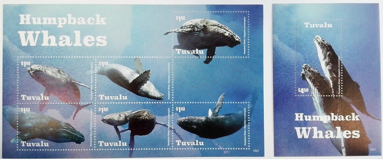 # Tuvalu 2015** SH.+SS.1521 Humpback Whales , MNH [18;24] - Wale
