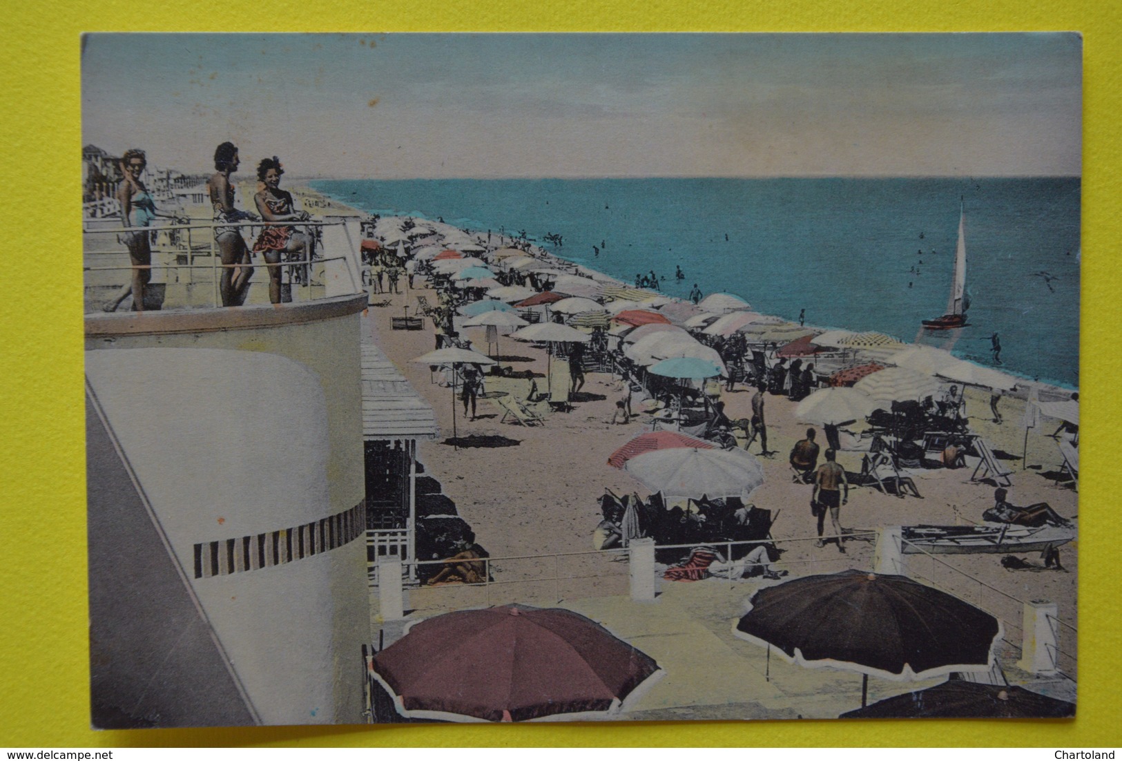 Cartolina Porto S. Giorgio Spiaggia  1955 - Ascoli Piceno