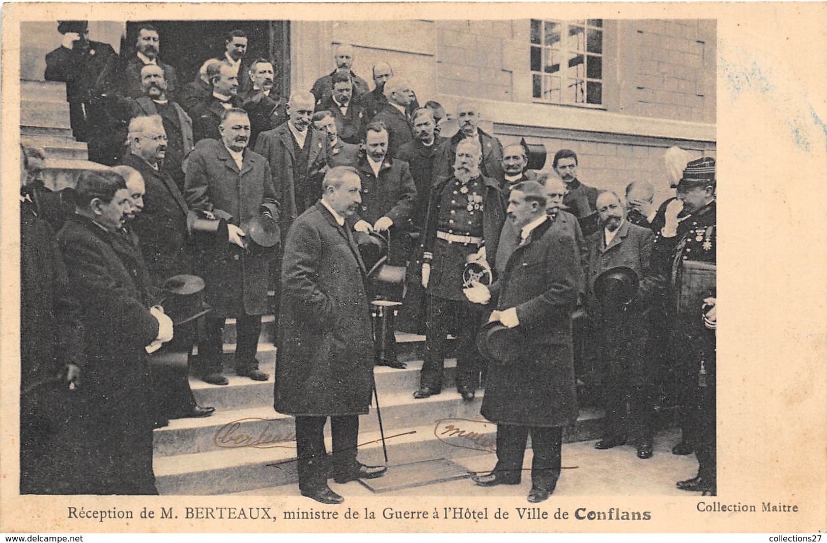 78-CONFLANS- RECEPTION DE M. BERTEAUX MINISTRE DE LA GUERRE A L'HÔTEL DE VILLE - Conflans Saint Honorine