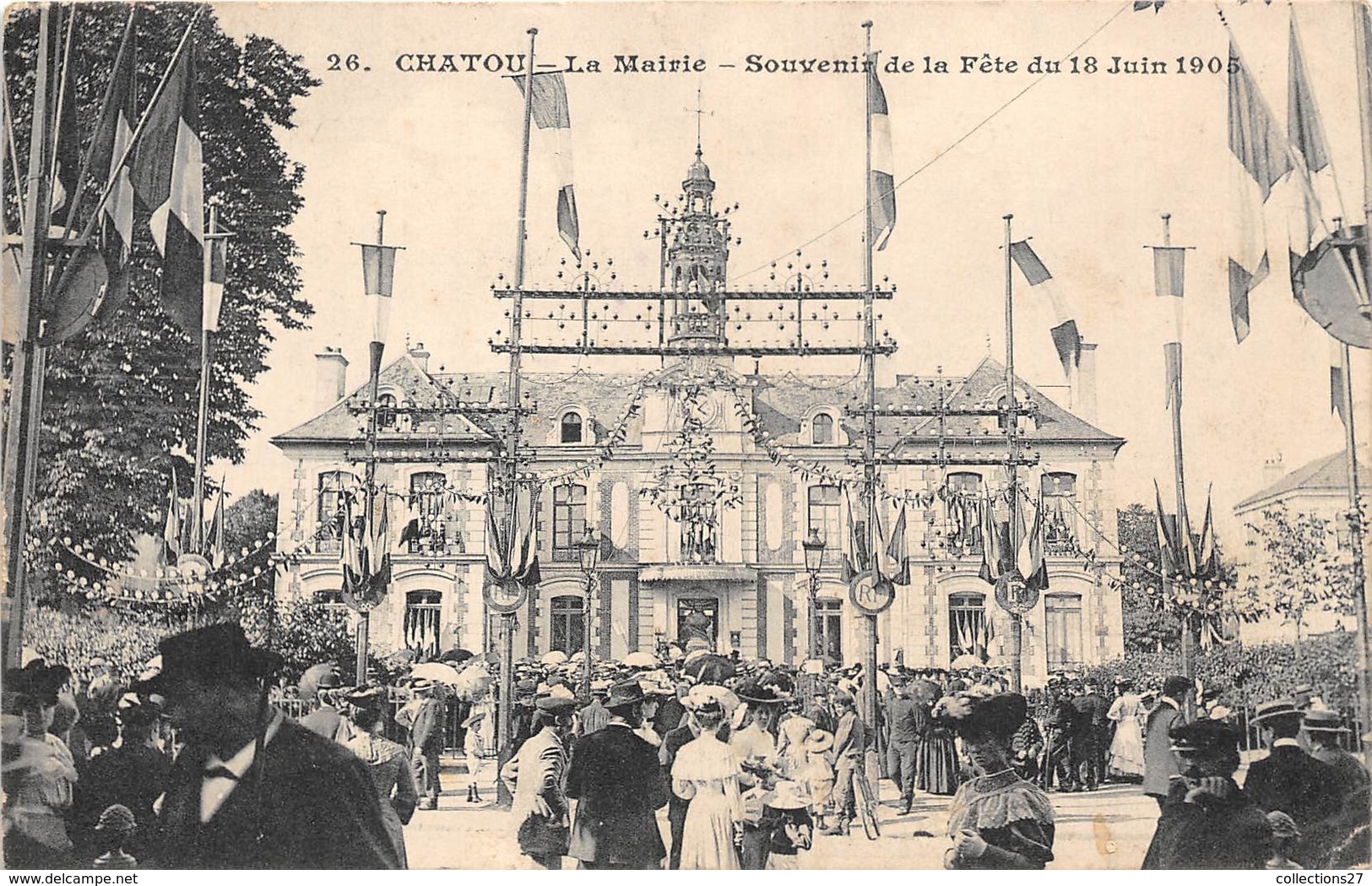 78-CHATOU- LA MAIRIE SOUVENIR DE LA FÊTE DU 18 JUIN 1905 - Chatou