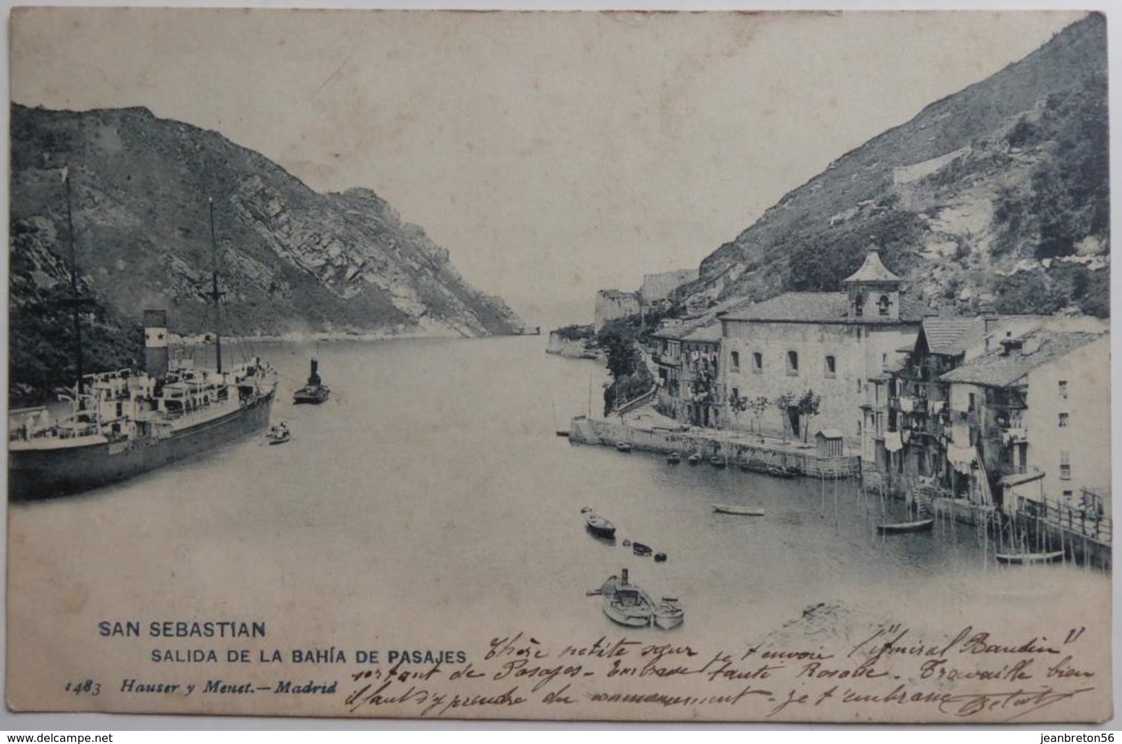 SAN SEBASTIAN - SALIDA DE LA BAHIA DE PASAJES - CPA 1903 - Guipúzcoa (San Sebastián)