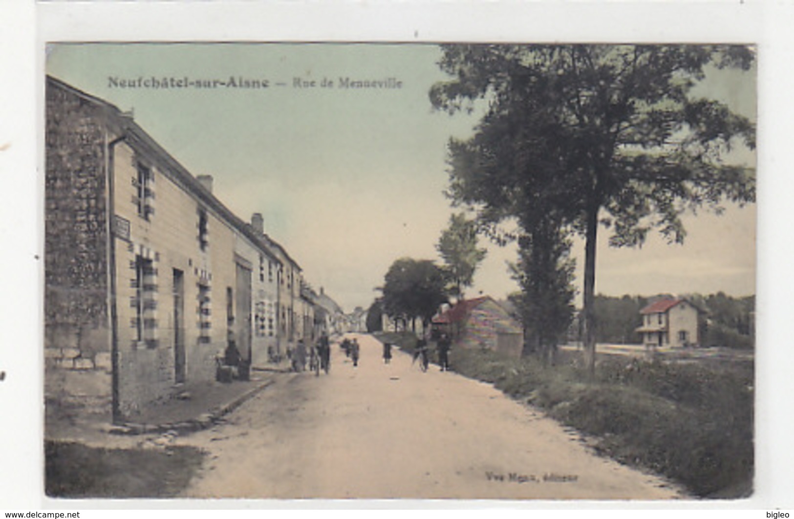 Neuchâtel-sur-Aisne - Rue De Menneville - D-Armeecorps-Stempel - 1910.        (A-104-160819) - Lothringen