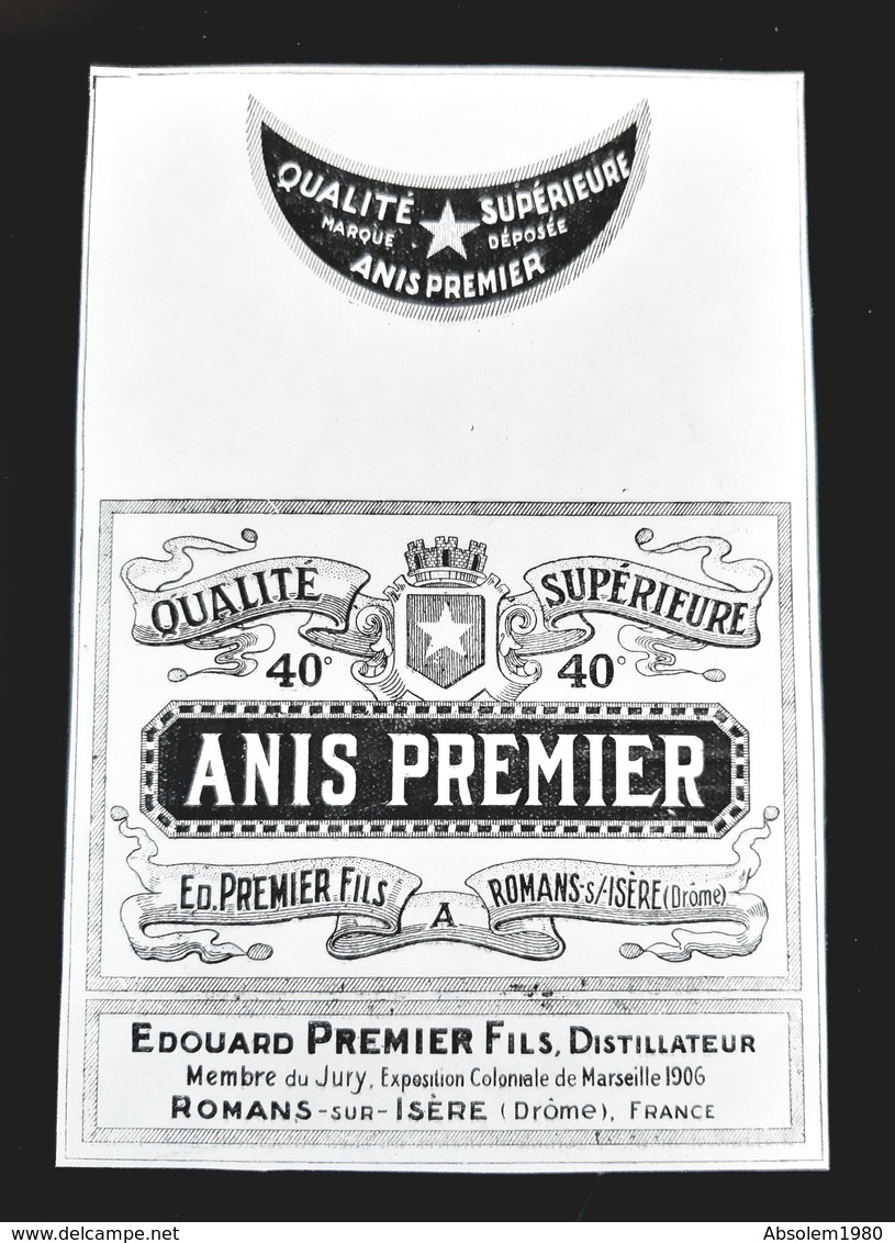 ANIS PREMIER ROMANS SUR ISERE DROME EDOUARD PREMIER FILS DISTILLATEUR ALCOOL PUBLICITE 1910 BOISSON DRINK ADVERTISING 26 - Advertising