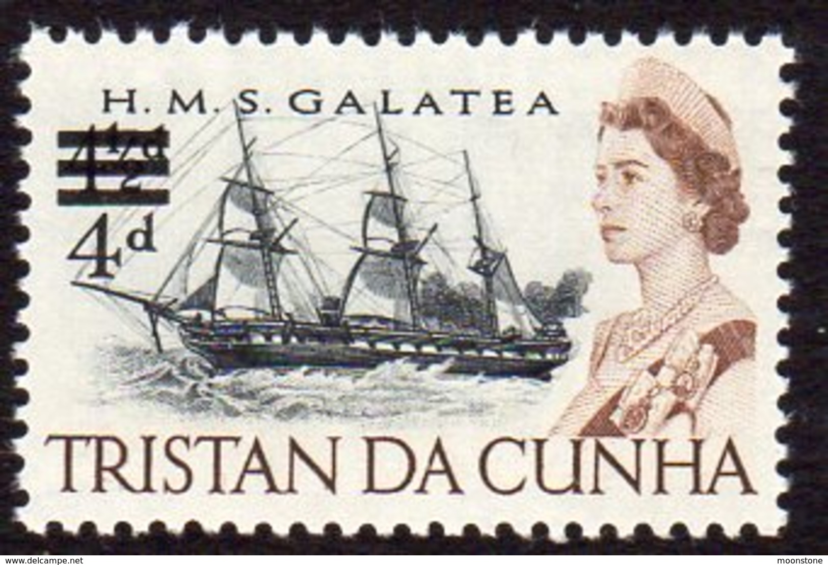 Tristan Da Cunha 1967 4d On 4½d Definitive Surcharge, MNH, SG 108 - Tristan Da Cunha