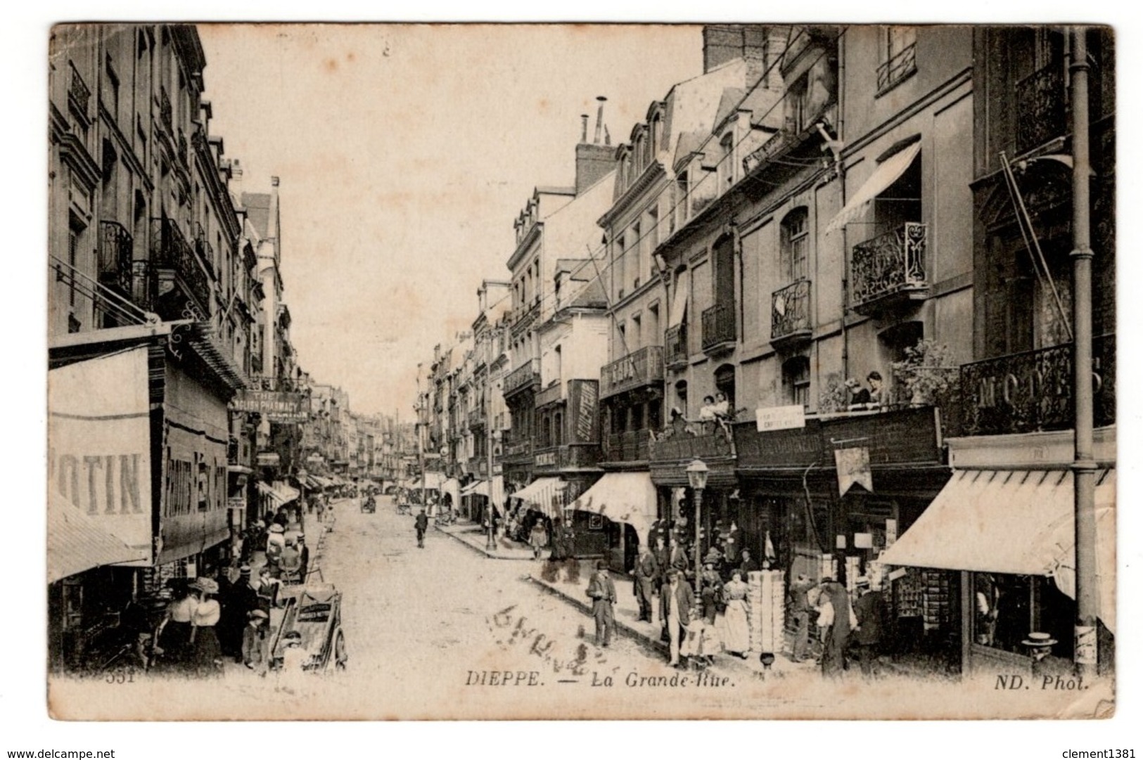 Dieppe La Grande Rue Belle Animation Circulee En 1916 - Dieppe