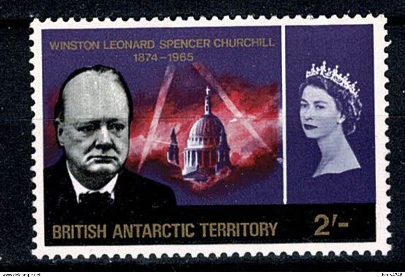 British Antarctic Territory, 1966 Mi 19** MNH Winston Churchill (2 Scans) - Neufs