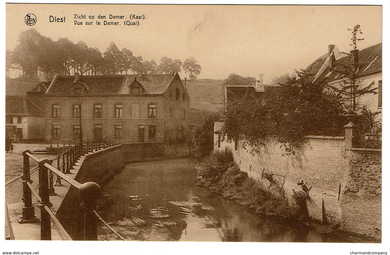 Diest - Zicht Op Den Demer - Kaai / Vue Sur Le Demer - Quai - Uitg. E. Uten - 2 Scans - Diest