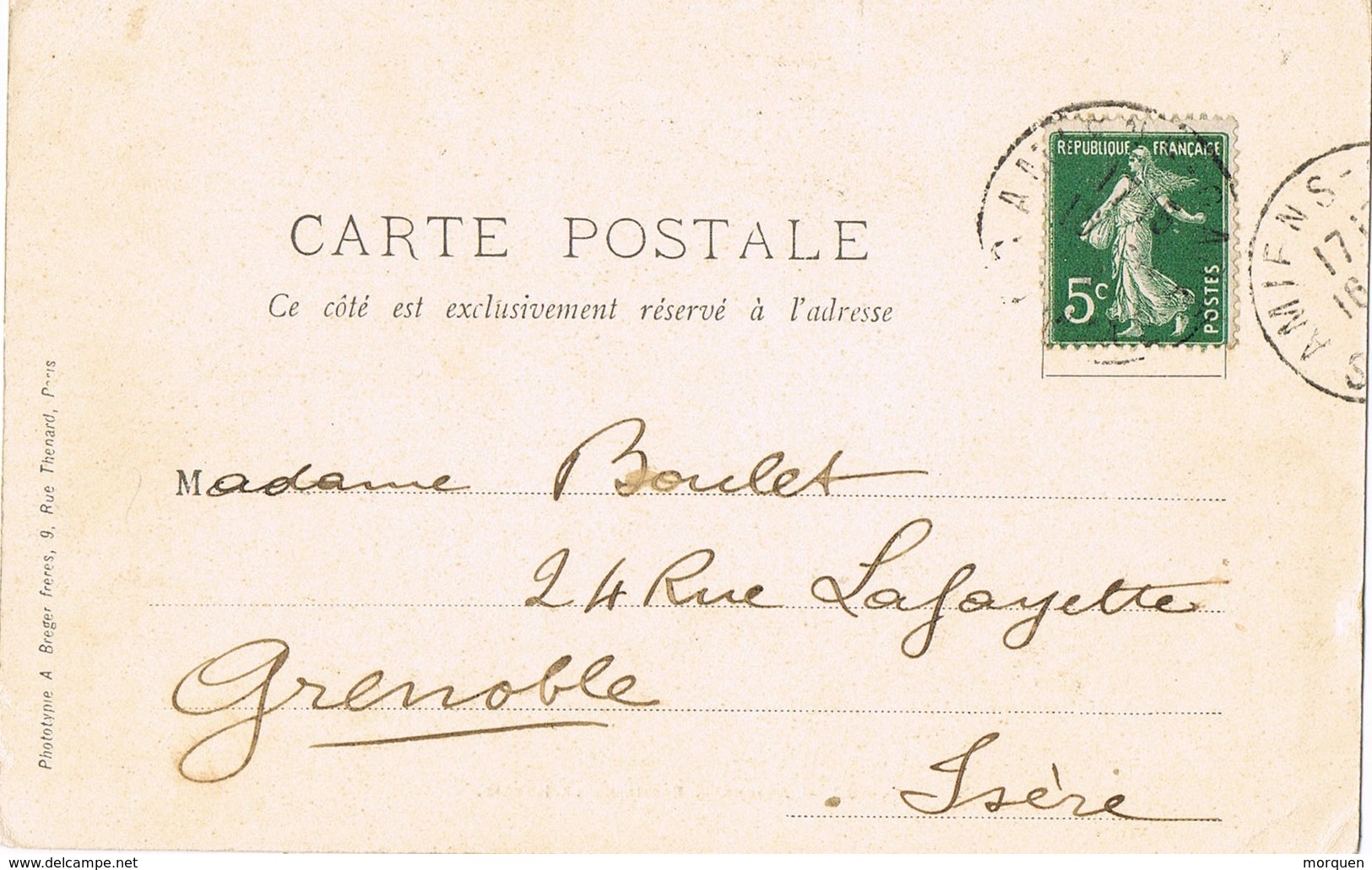 33635. Postal AMIENS (Somme) 1915. Bassin De La Hotoie. Lago - Cartas & Documentos