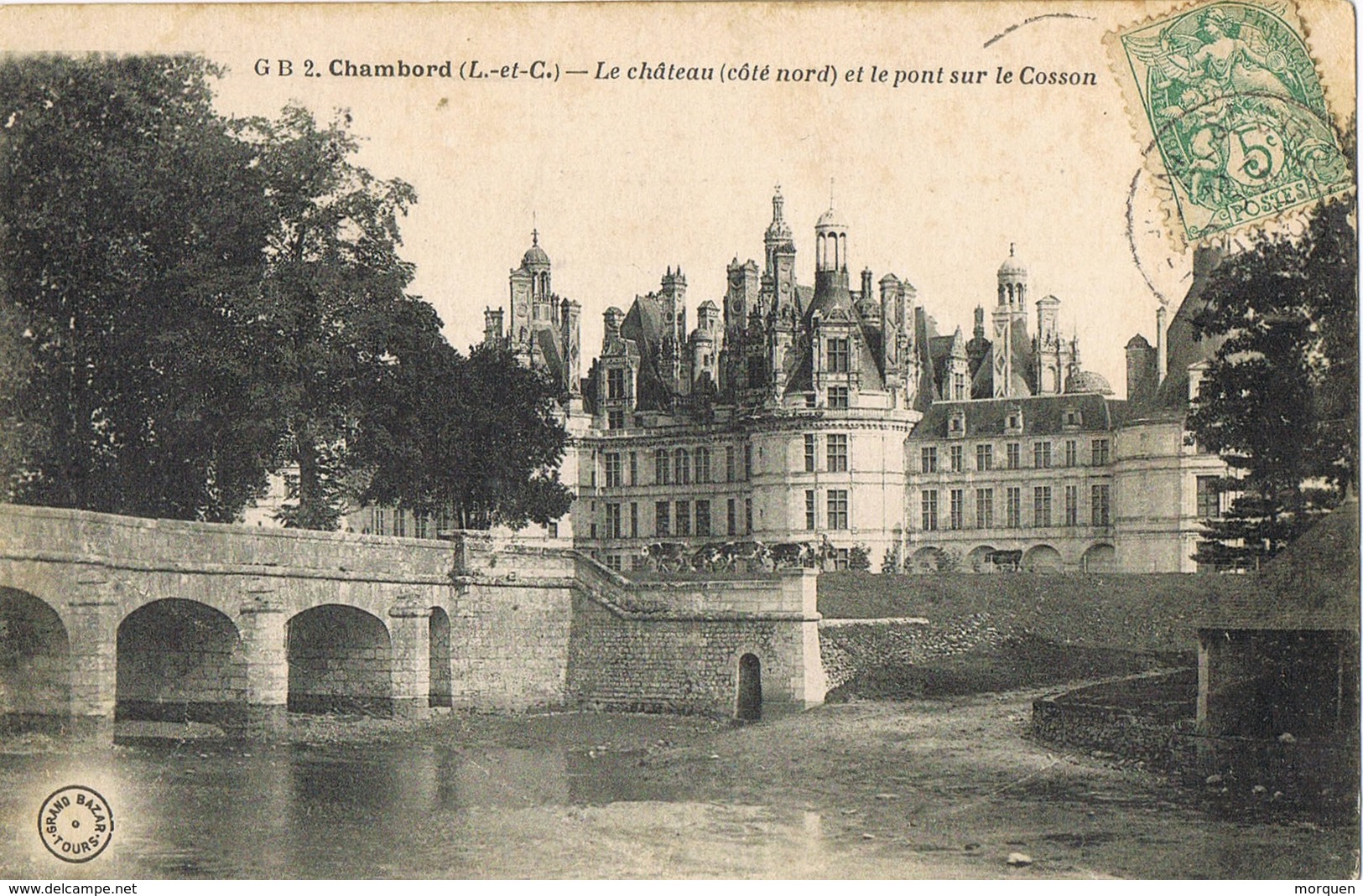 33636. Postal CHAMBORD (Loir Et Cher) 1903. Chateau Et Pont De Le COSSON - Cartas & Documentos
