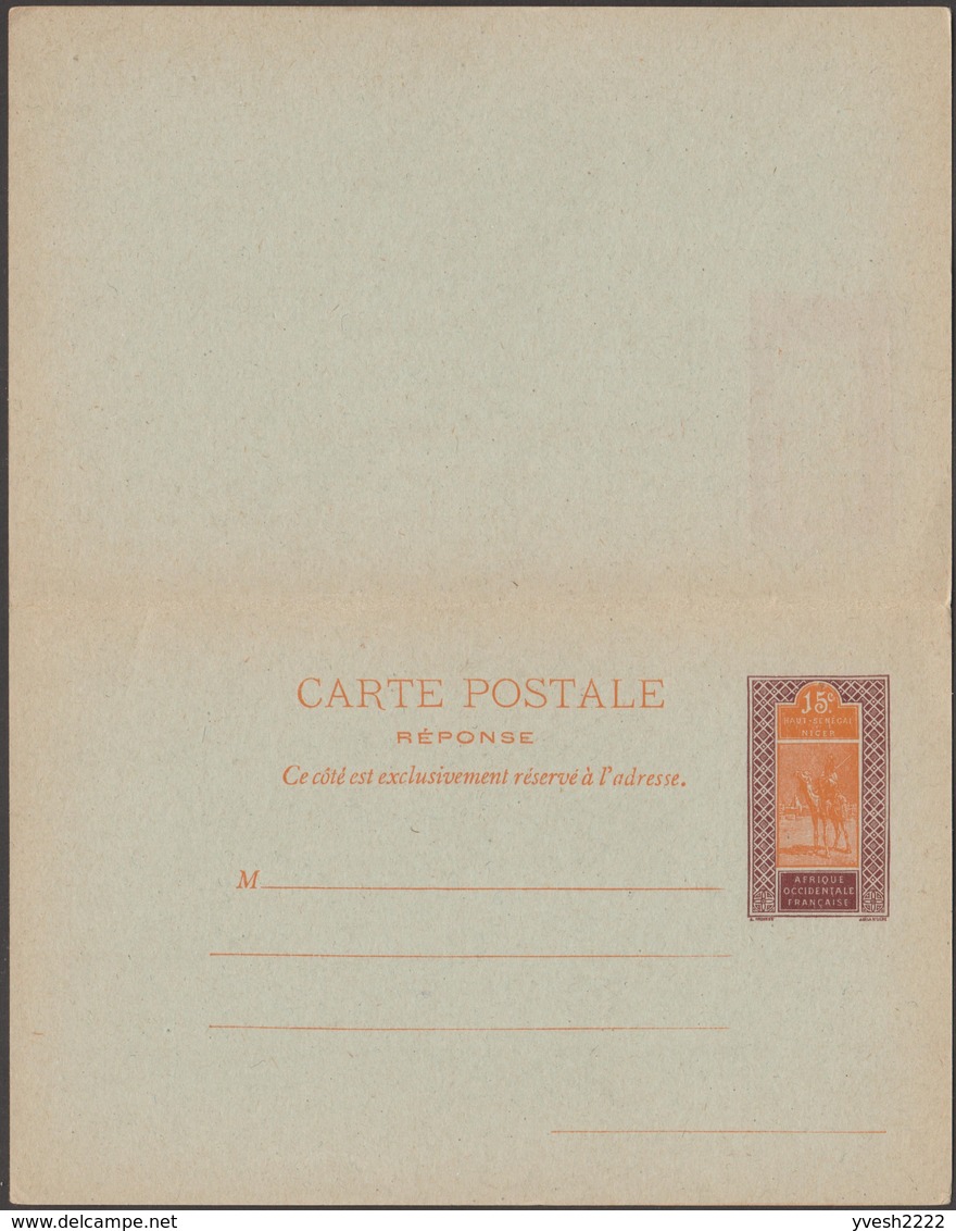 Haut Sénégal Et Niger 1915. Carte Avec Réponse Payée. Méhariste, Chameau - Brieven En Documenten