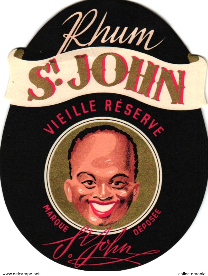 6 Etiquettes RHUM St.John Paka Moinil Courcelles Rhum Gama Vieux Rhum - Rum