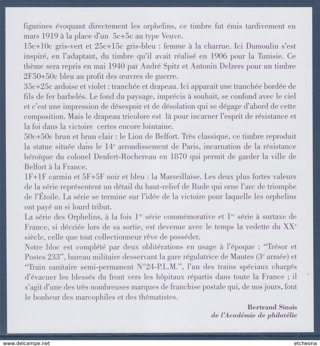 = Bloc Oblitéré Orphelins De La Guerre Salon Paris Philex Daté 05.03.18 F5226 5227 5228 5229 5230 5231 5232 5233 - Used