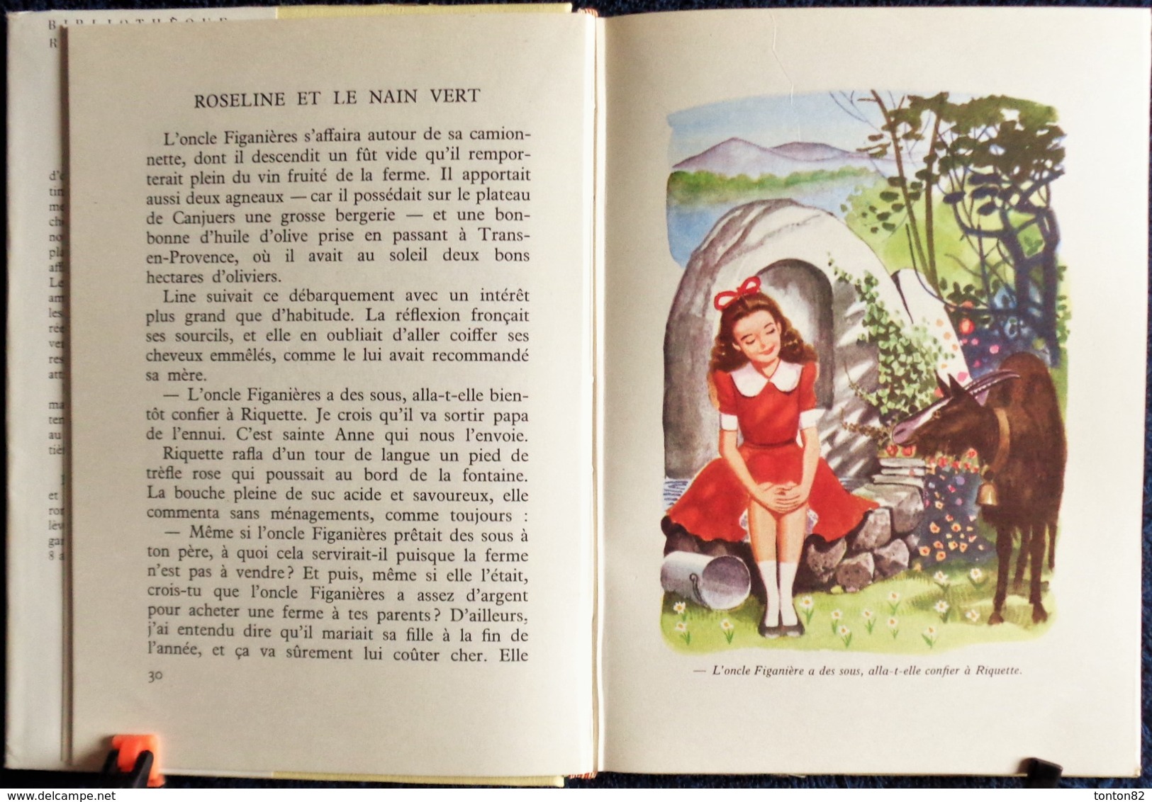 Michèle Arnéguy - Roseline et le Nain Vert - Bibliothèque Rouge et Or Souveraine - ( 1957 ) .