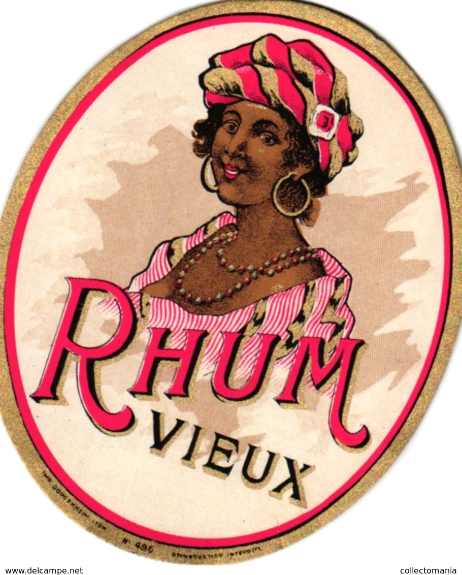 7 Etiquettes RHUM  Vieux Rhum Litho Myncke Brux. - Rum