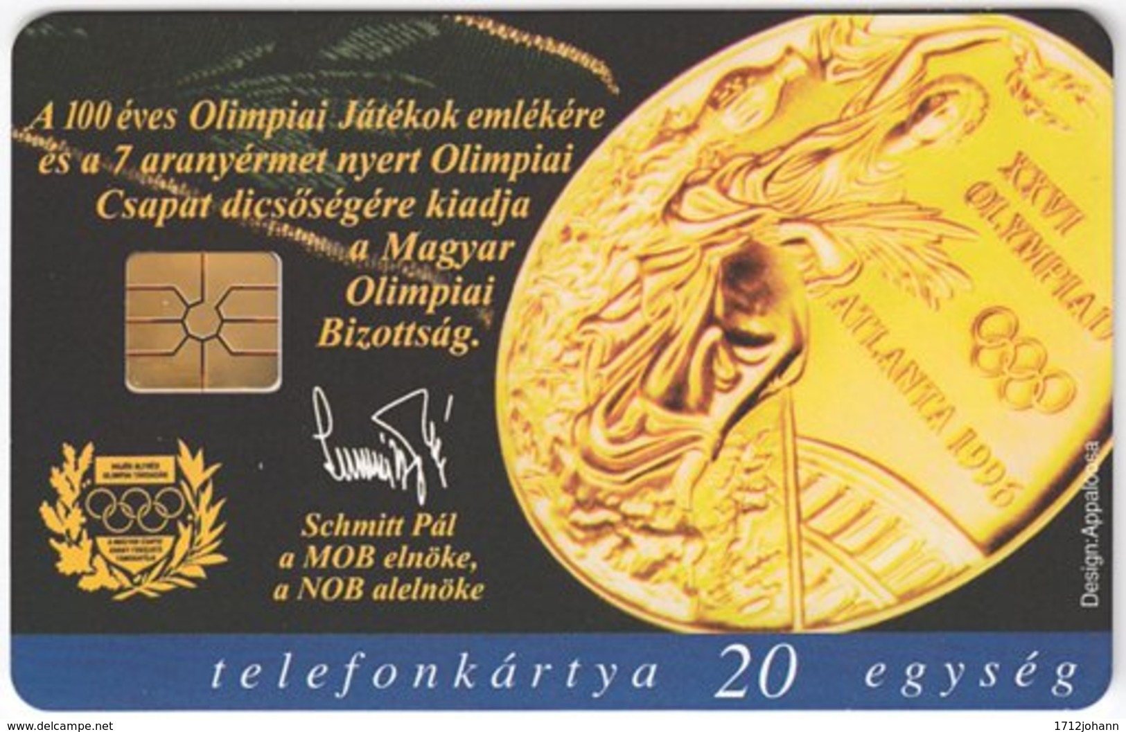 HUNGARY E-805 Chip Matav - Event, Sport, Olympic Games, Medal Winner - Used - Hongrie