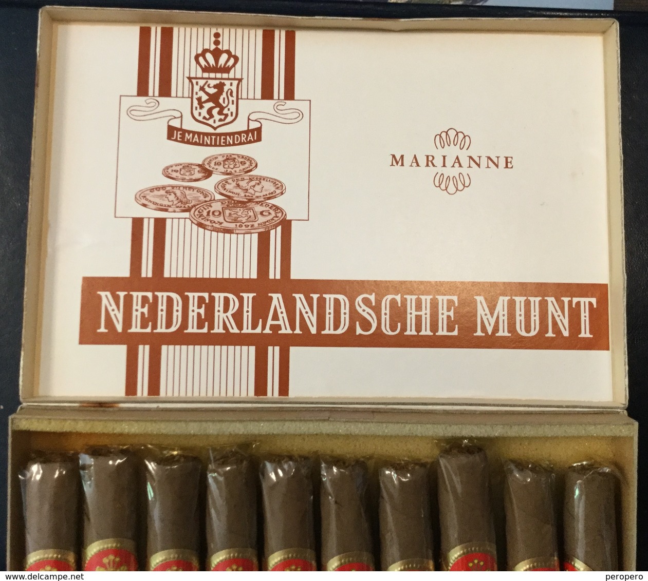 FULL    TOBACCO  BOX    CIGARS   MARIANNE  NEDERLANDSCHE MUNT - Cajas Para Tabaco (vacios)