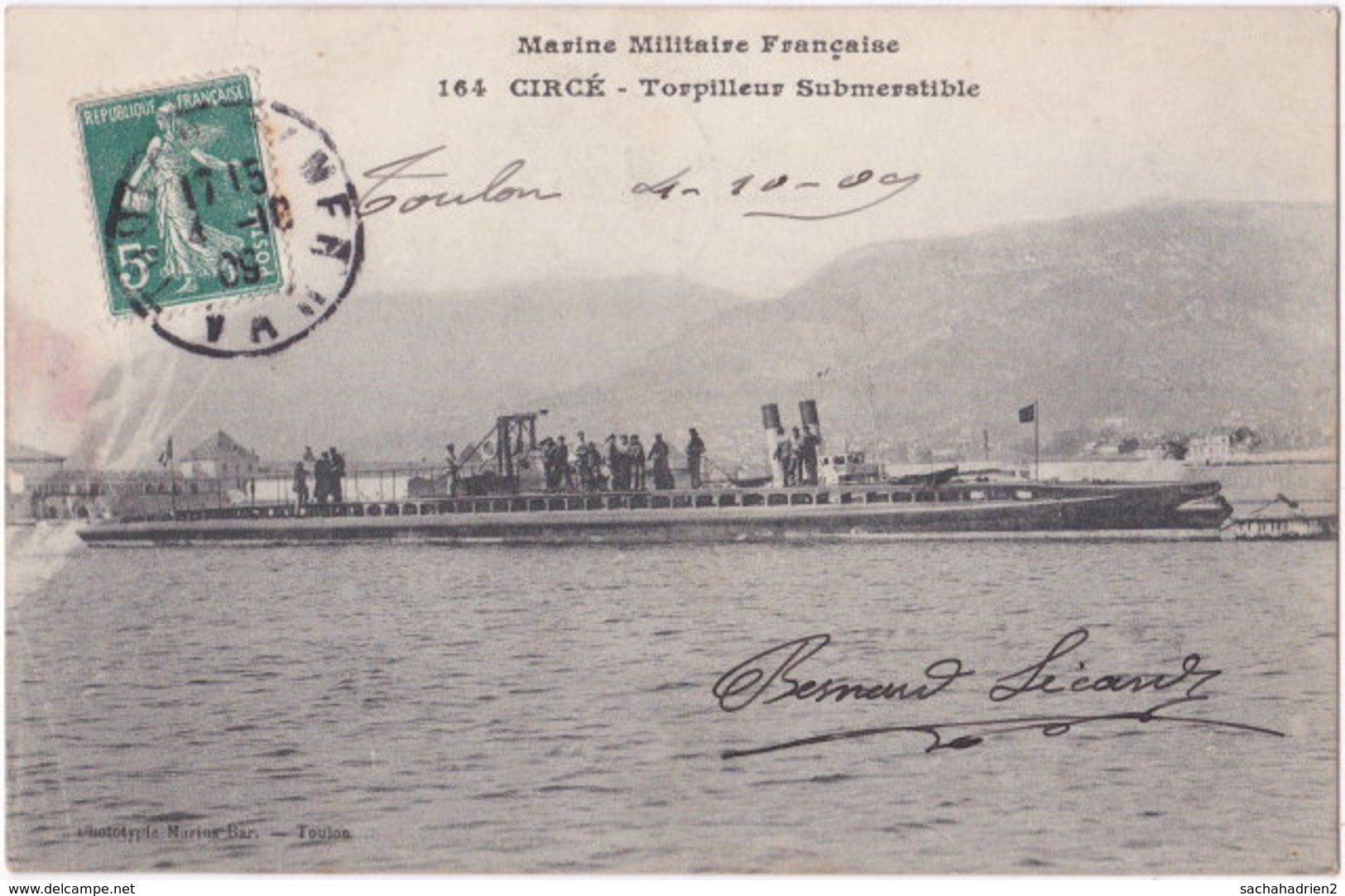 Marine Militaire Française. CIRCE. Torpilleur Submerstible. 164 - Guerre