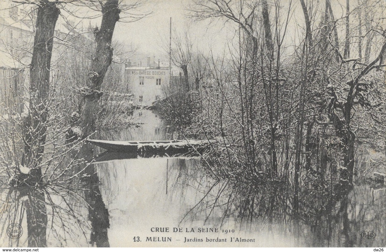 Crue De La Seine 1910 - Melun, Jardins Bordant L'Almont - Carte E.L.D. N° 13 - Floods